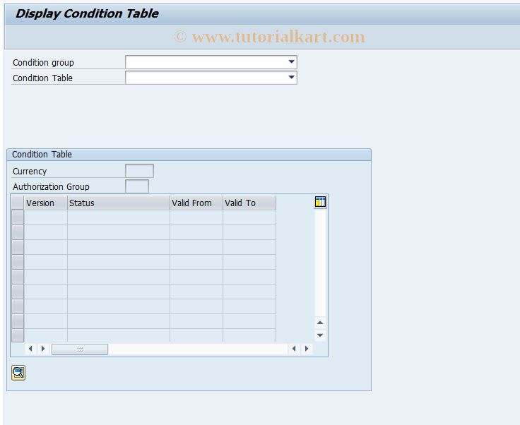 FNCOT_INL_DISP SAP Tcode Display Condition Table Transaction Code