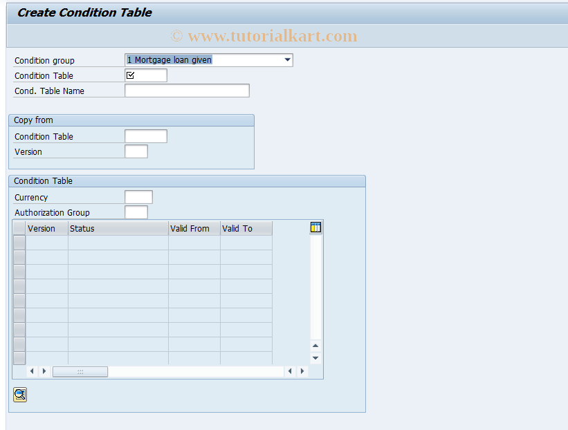 FNCOT_LOS_CREA SAP Tcode Create Condition Table Transaction Code