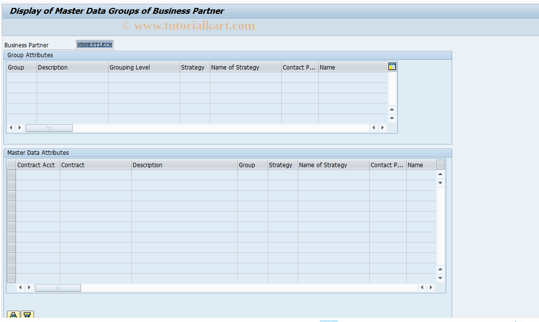 FPCGA SAP Tcode Display Master Data Groups Transaction Code