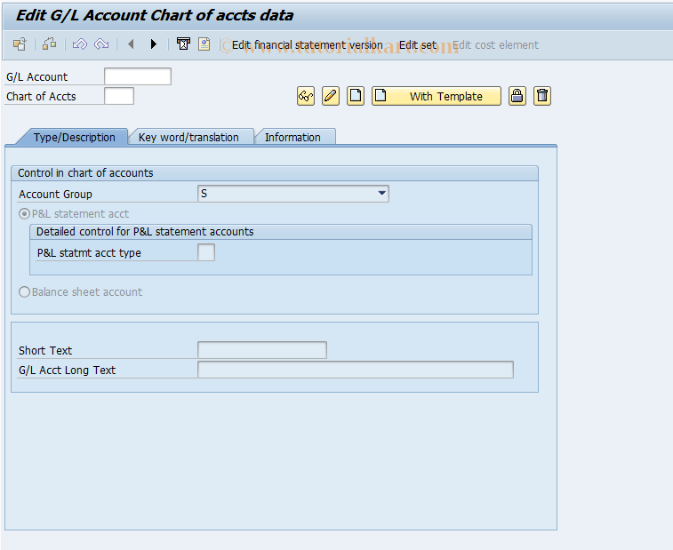 FSP2 SAP Tcode Change Master Record in Chart/Accounts Transaction Code
