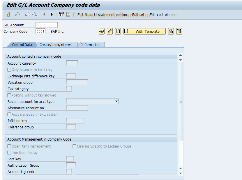 FSS3 SAP Tcode Display Master Record in Comp.Code Transaction Code