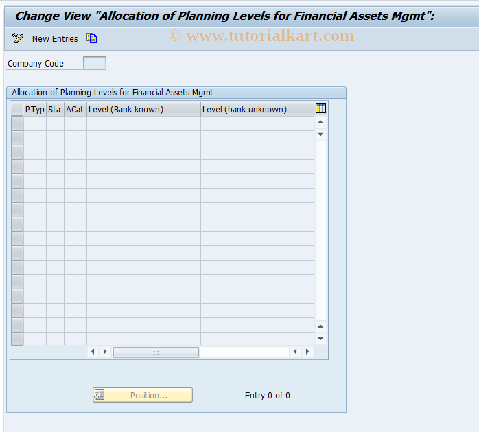 FZFD SAP Tcode Assign planning levels Transaction Code
