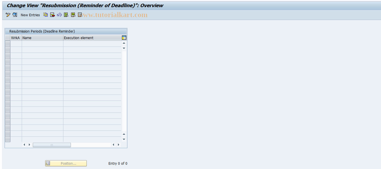 SAP TCode FZW0 Resubmission of Application Area