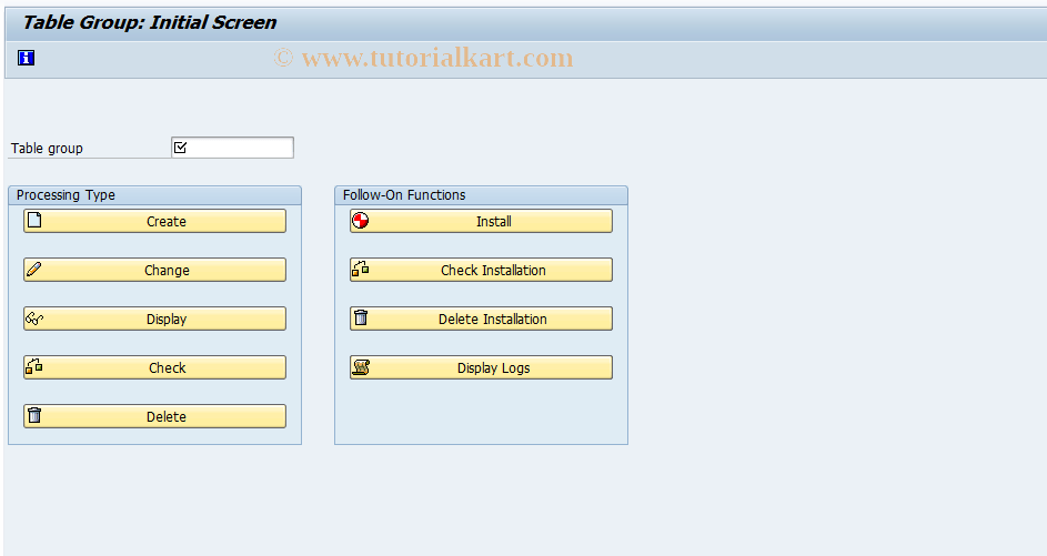 GCIN SAP Tcode Maintain FISL tables Transaction Code