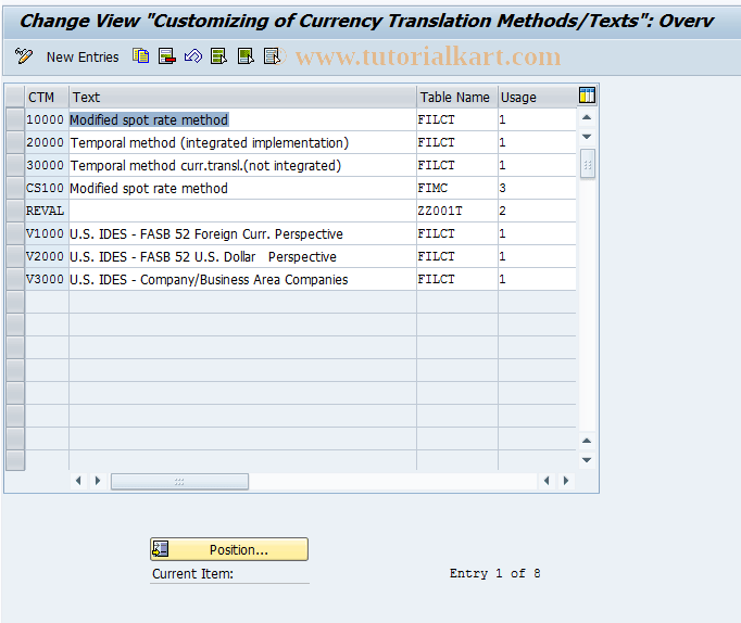GCWU SAP Tcode Assign tables to translation methods Transaction Code
