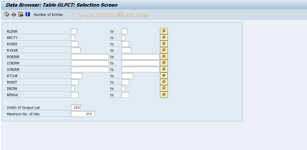 GLPCT SAP Tcode Display Table GLPCT Transaction Code