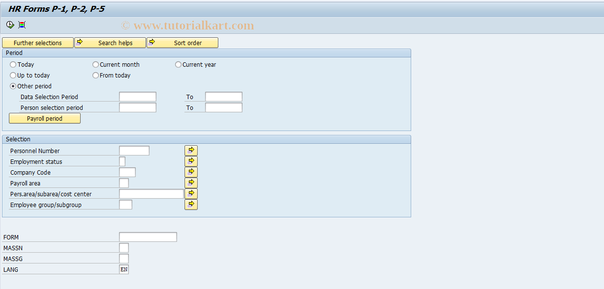 HRPAYUAP1 SAP Tcode Form P1 Transaction Code