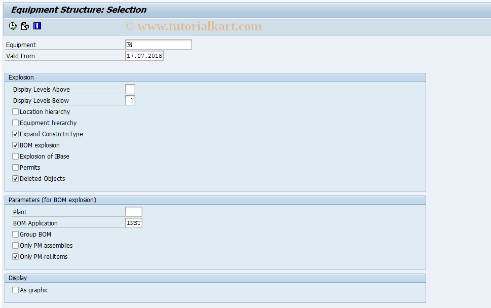 IH04 SAP Tcode Equipment Structure Transaction Code