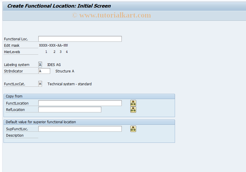 IL01 SAP Tcode Create Functional Location Transaction Code