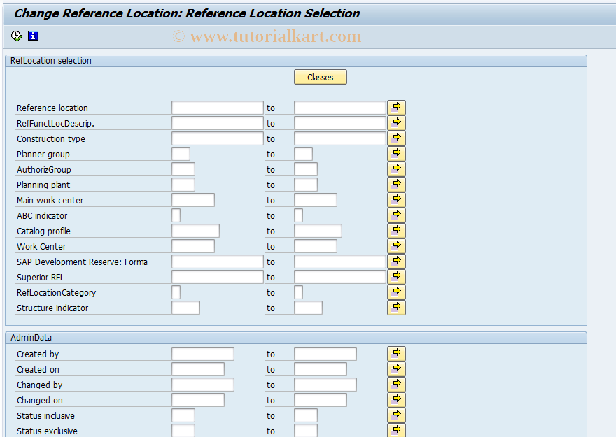 IL15 SAP Tcode Change Reference Location Transaction Code