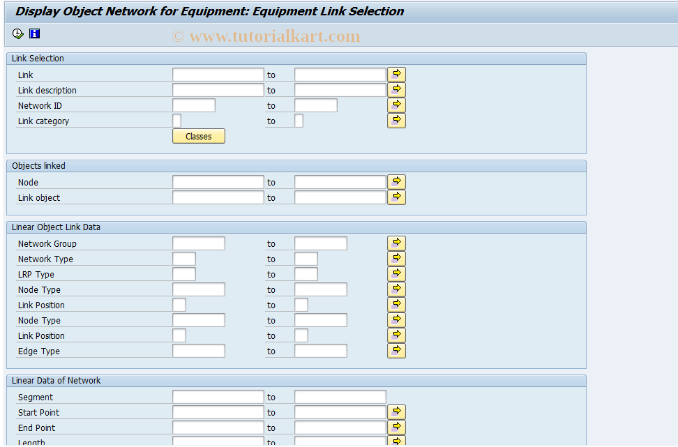 IN19 SAP Tcode Display Object Network for Equipment Transaction Code