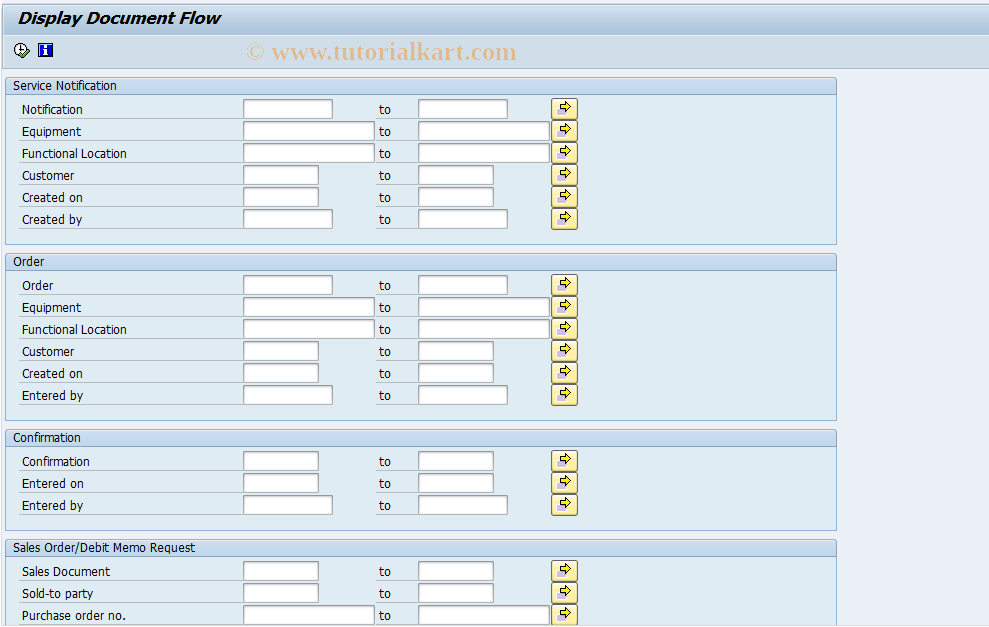 IW12 SAP Tcode Document flow list Transaction Code