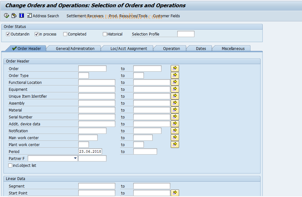 IW37N SAP Tcode Change Orders and Operations Transaction Code