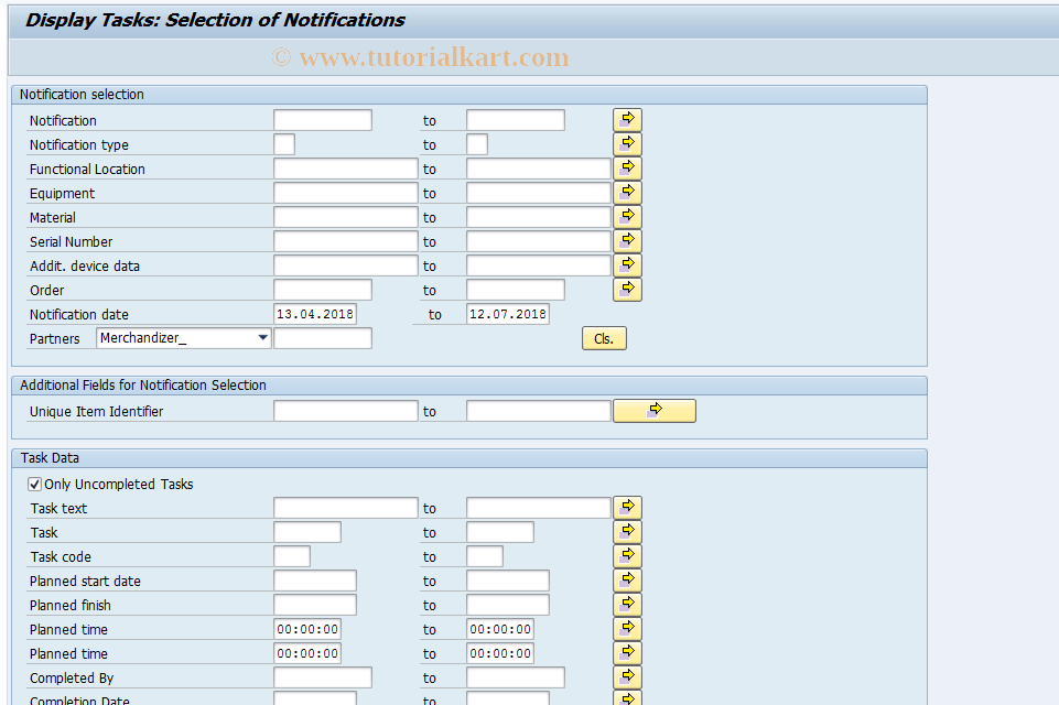 IW67 SAP Tcode Display Tasks Transaction Code