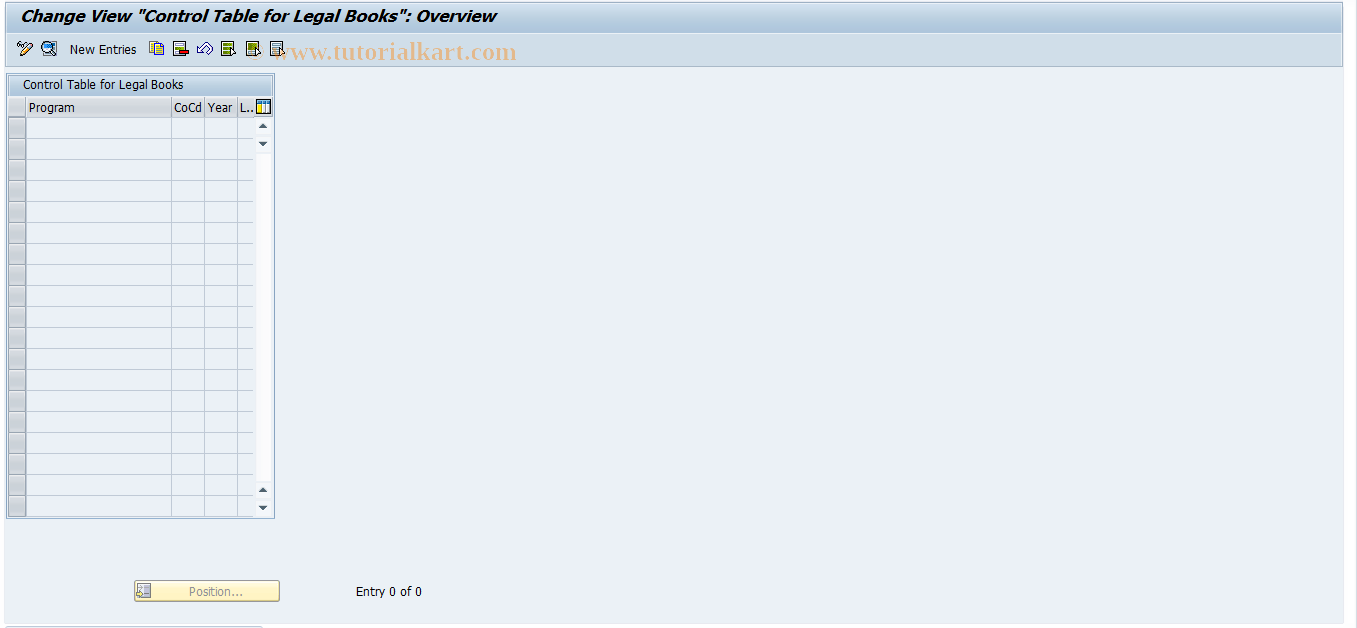 J1GVL_S09 SAP Tcode Update control table Transaction Code