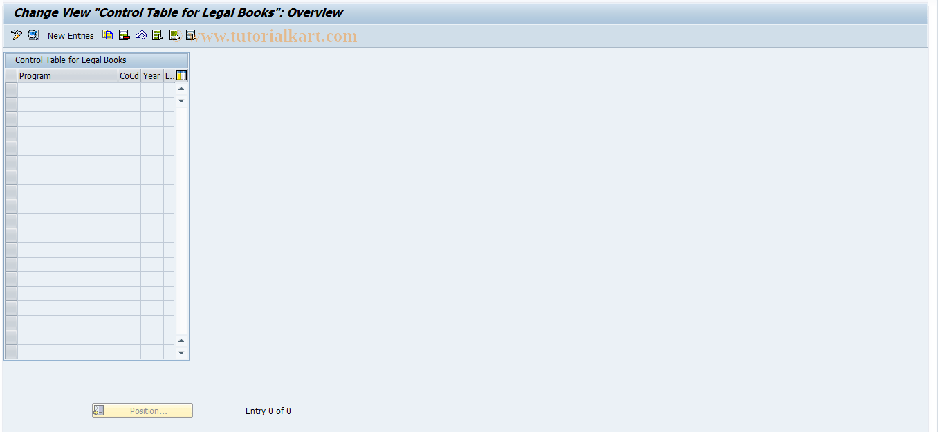 J1GVL_T09 SAP Tcode Update control table Transaction Code