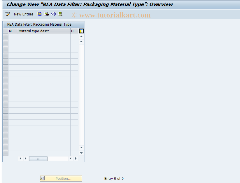 J7LRRE711000121 SAP Tcode Data Filters Material Type Packaging