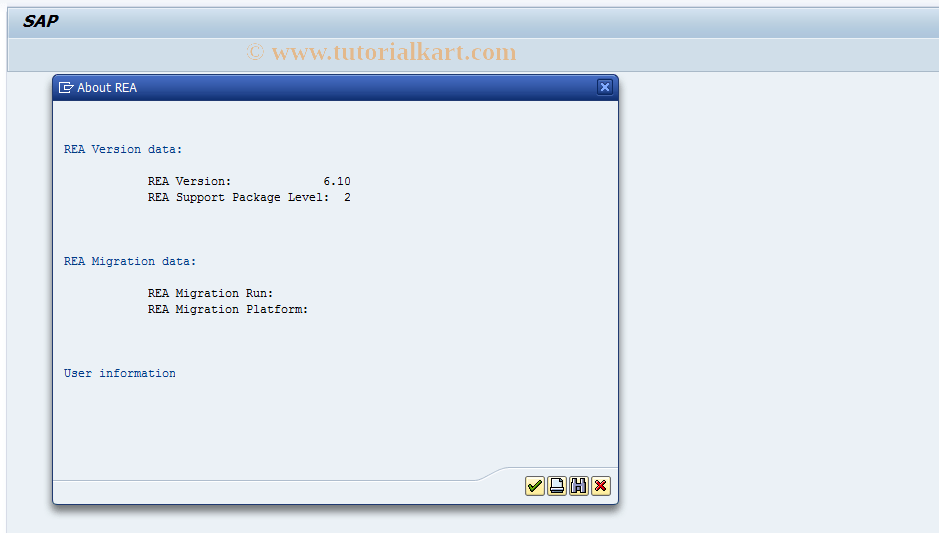 J7LVERSION SAP Tcode REA Version Information Transaction Code