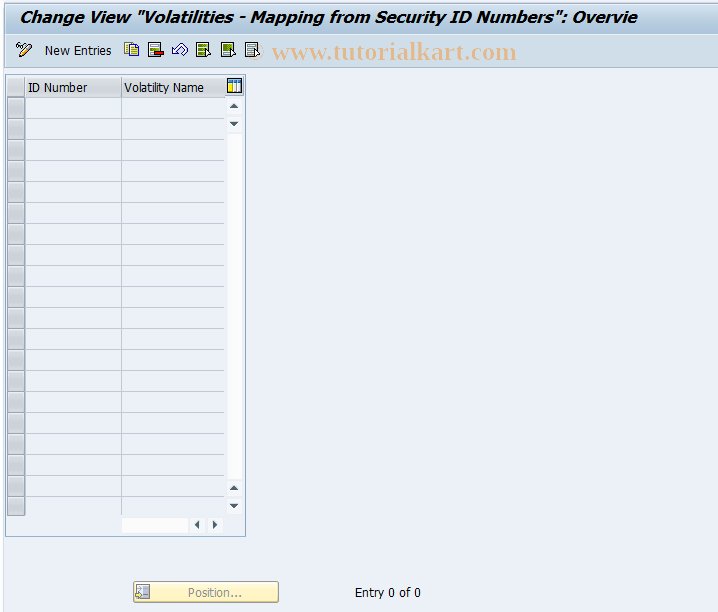 JBV63 SAP Tcode Assign Sec.ID Number to Volatility Name Transaction Code