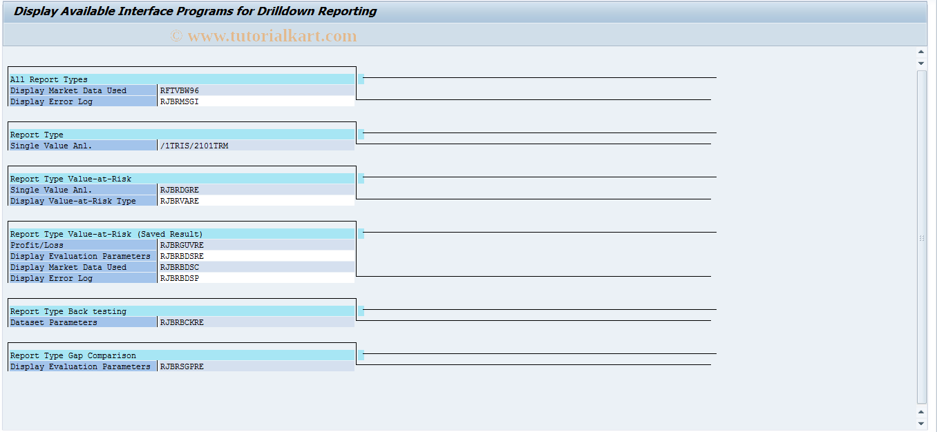 JBWPR SAP Tcode RM Display Interface Programs Transaction Code