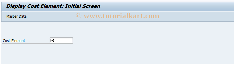KA03 SAP Tcode Display Cost Element Transaction Code