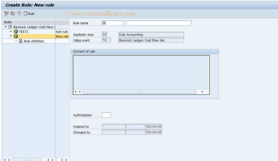 KALK SAP Tcode Create Rules for Reconcil. Posting Transaction Code
