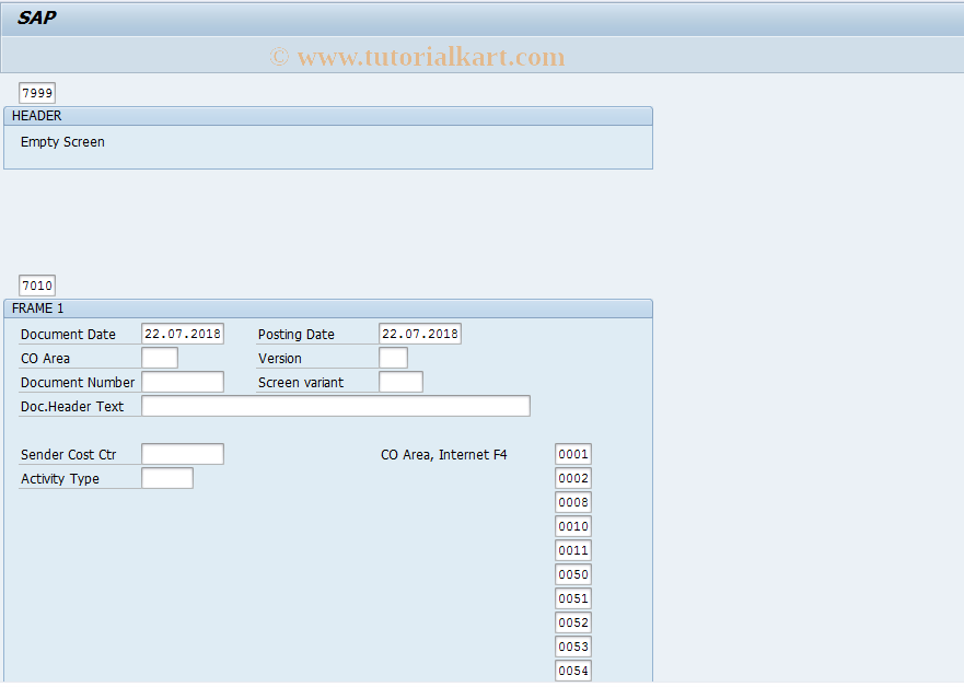 KB22 SAP Tcode IAA via Transaction Code