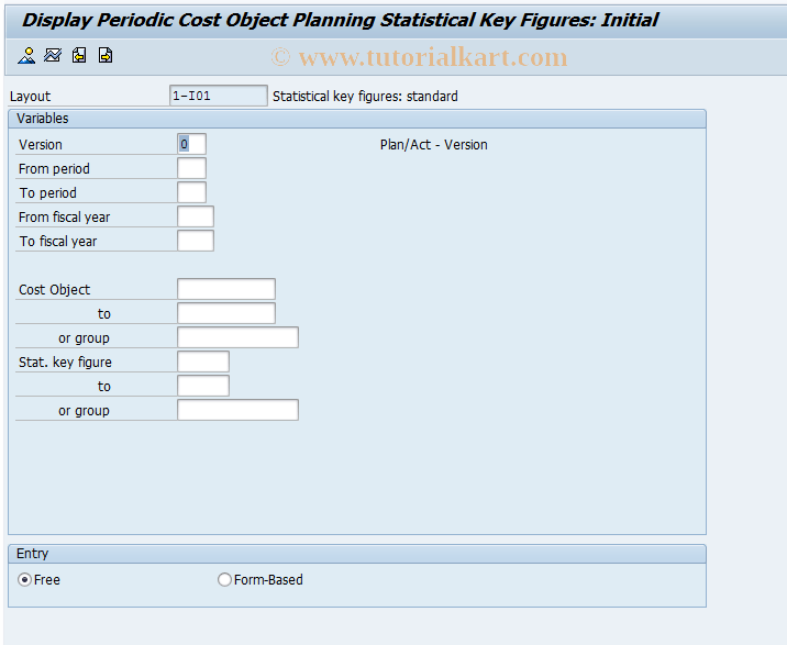 KK47 SAP Tcode COCOC Plng Display Statistical Key Fig. Transaction Code
