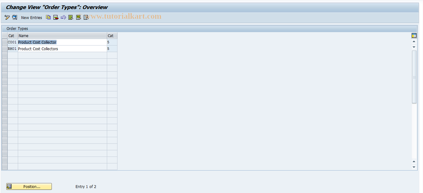 KOT2_PKOSA SAP Tcode Check Order Type Production Cst Collector
