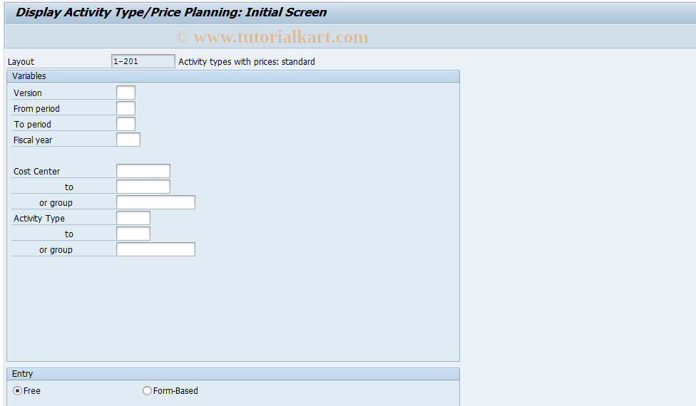 KP27 SAP Tcode Display Plan Data for Activity Types Transaction Code