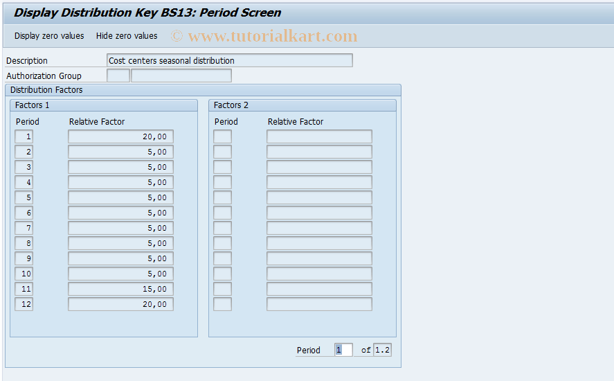 KP83 SAP Tcode Display Distribution Key Transaction Code