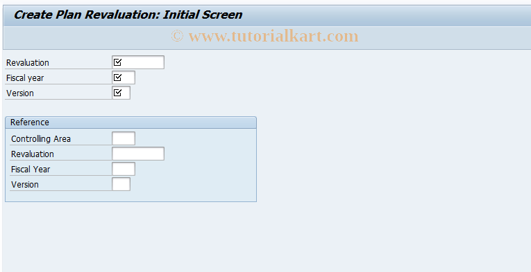 KPU1 SAP Tcode Create Plan Revaluation Transaction Code