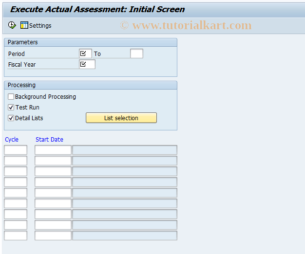 KSU5 SAP Tcode Execute Actual Assessment Transaction Code