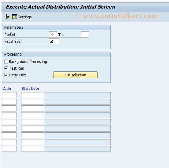 KSV5 SAP Tcode Execute Actual Distribution Transaction Code