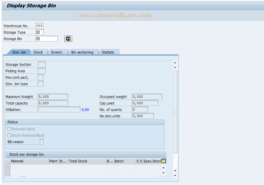 LS03N SAP Tcode Display Warehouse Master Record Transaction Code