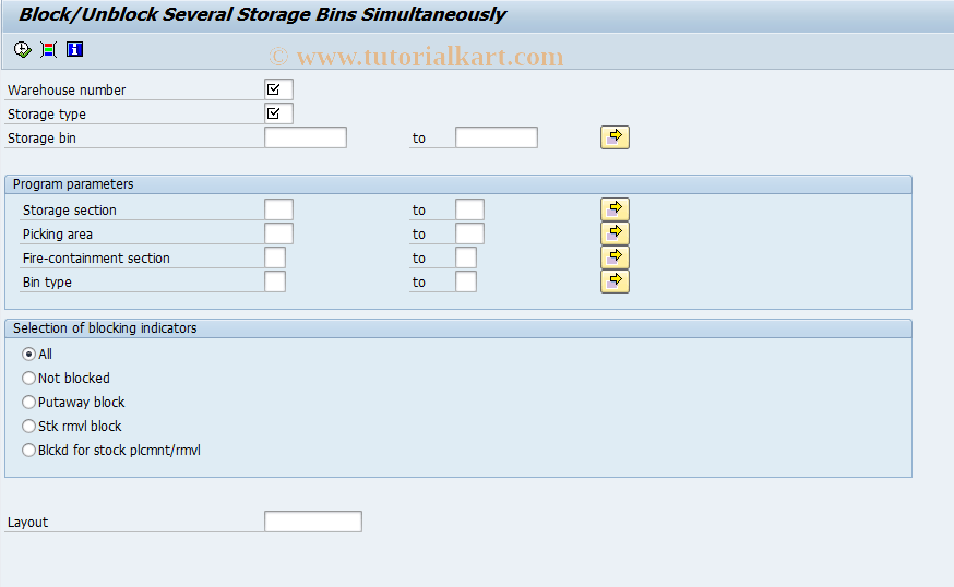 LS06 SAP Tcode Block Storage Bins Transaction Code