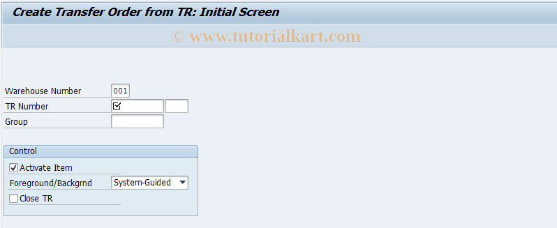 SAP TCode LT04 Create TO from TR