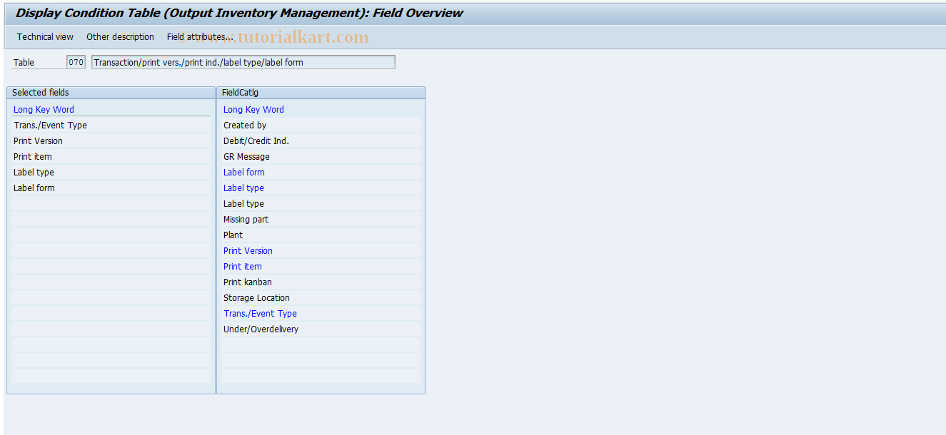 M704 SAP Tcode Output Change Condition Table Transaction Code