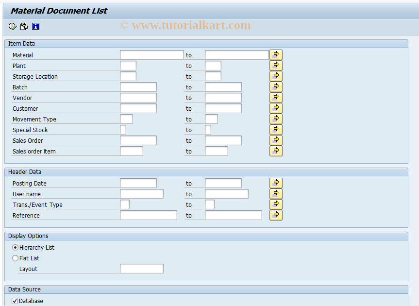 MB02 SAP Tcode Change Material Document Transaction Code