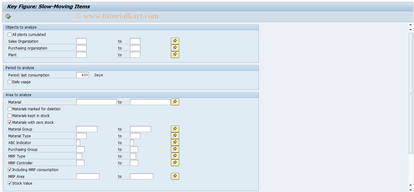 MC46 SAP Tcode INVCO Analysis of SlowMoving Items Transaction Code