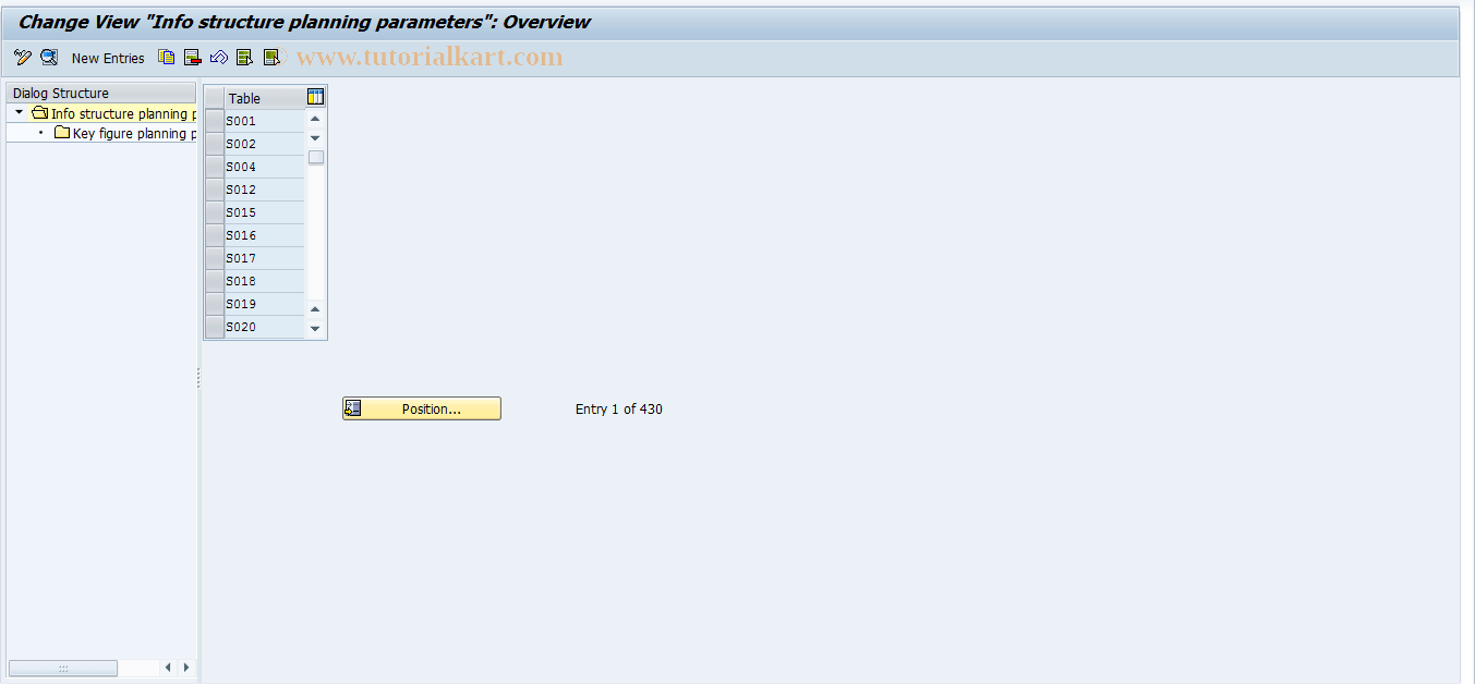 MC7F SAP Tcode Planning Parameters Transaction Code