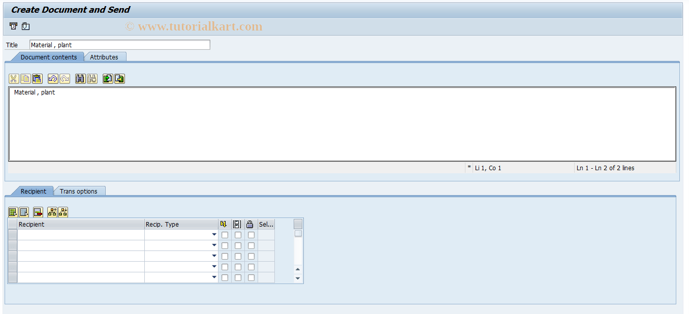 MDM4 SAP Tcode Mail to MRP Controller Transaction Code