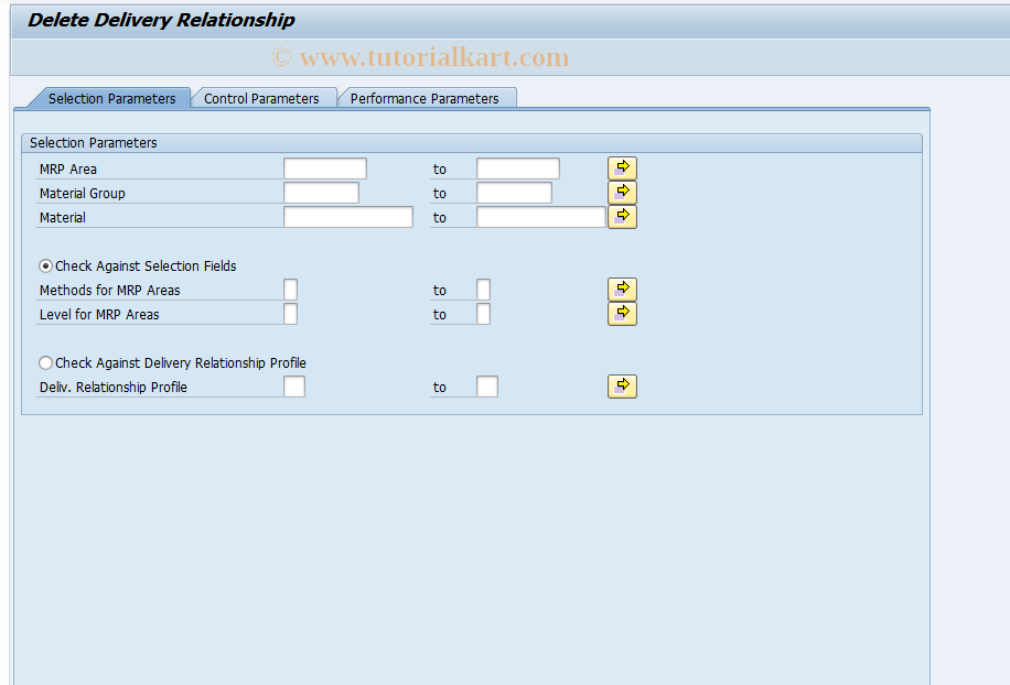 SAP TCode MDRD4 Delete Delivery Relationship