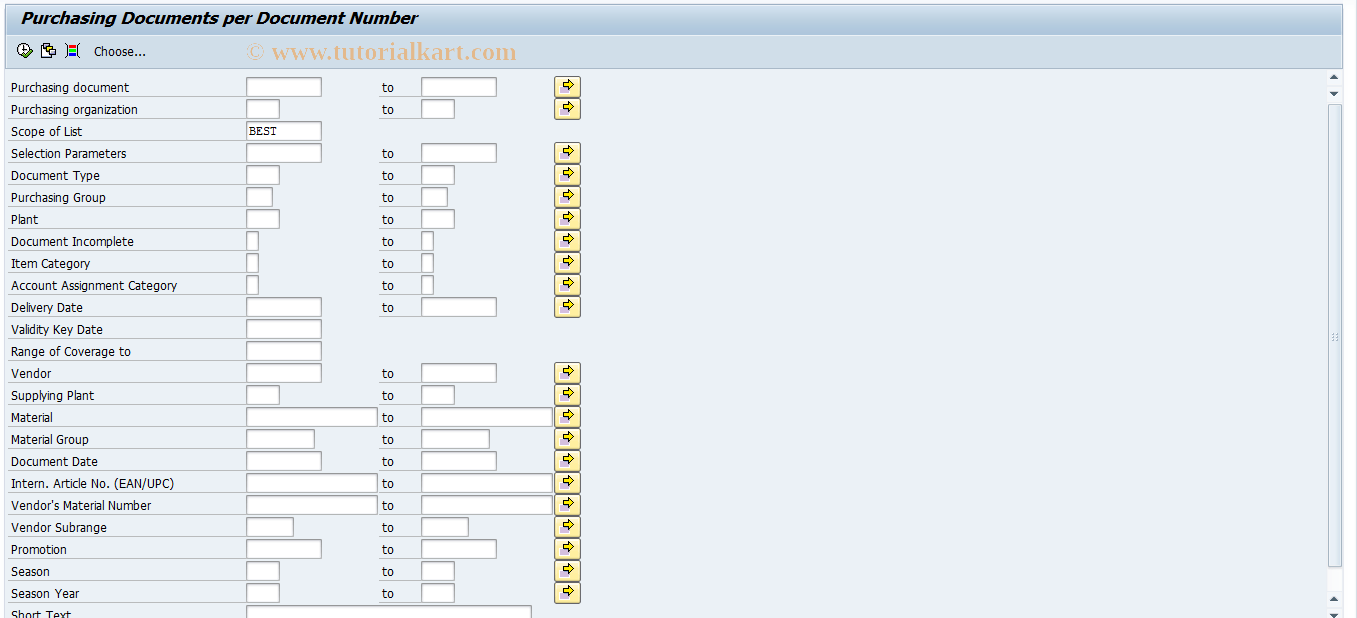 ME2N SAP Tcode Purchase Orders by PO Number Transaction Code