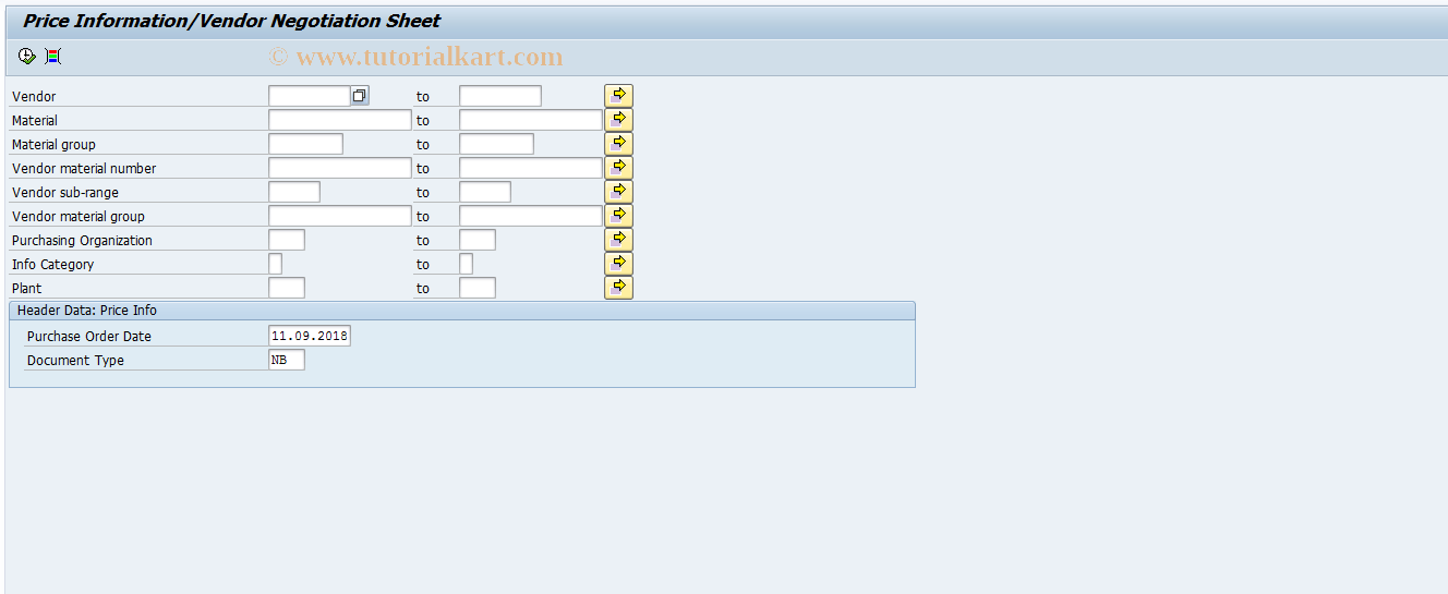 MEPB SAP Tcode Price Info/Vendor Negotiations Transaction Code