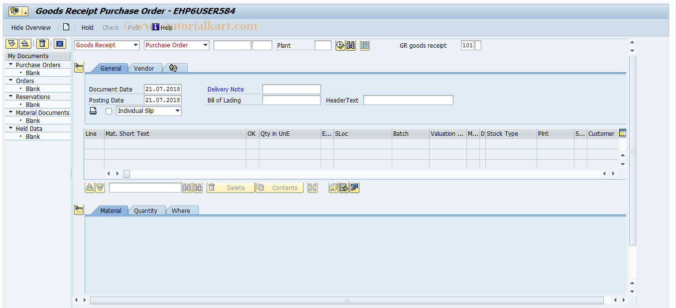 Migo SAP Tcode Goods Movement Transaction Code