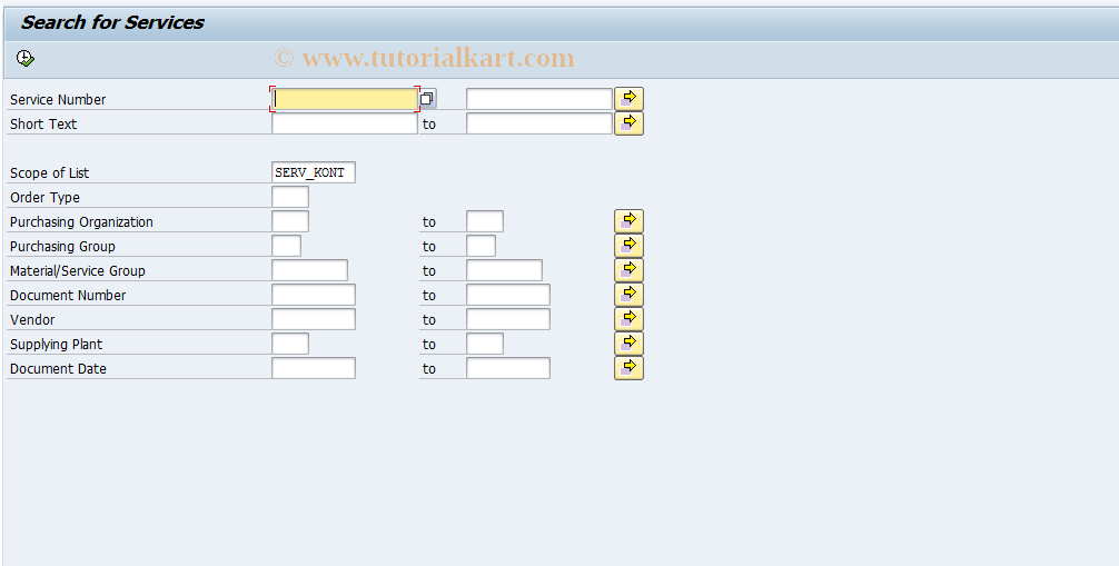 ML95 SAP Tcode List Display Contracts for Service Transaction Code