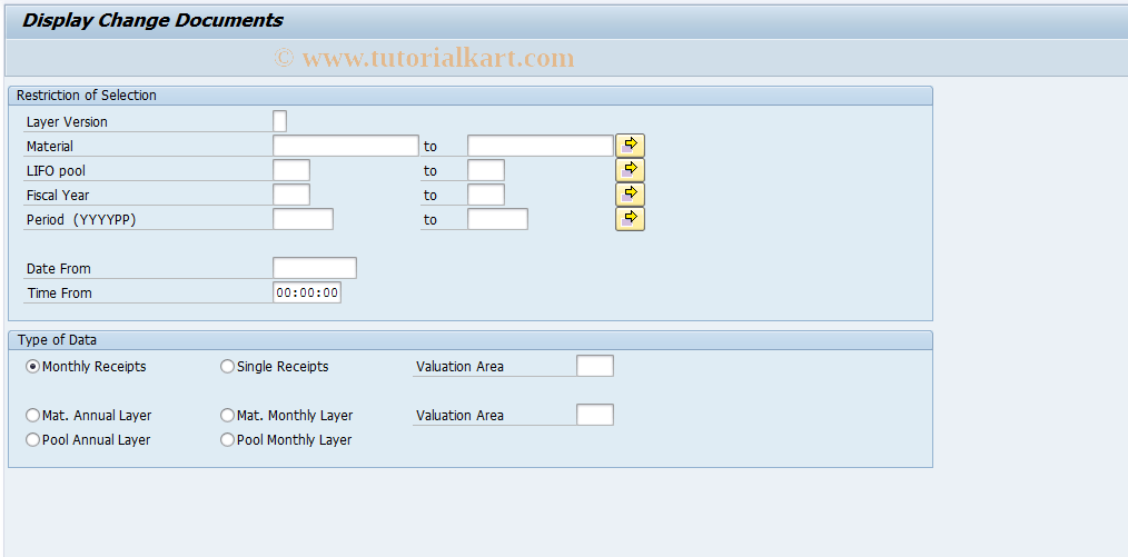 MR39 SAP Tcode Display Documents (LIFO) Transaction Code
