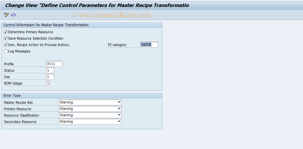 MRTRSC02 SAP Tcode RMSMRTRS Master Recipe Generation Transaction Code