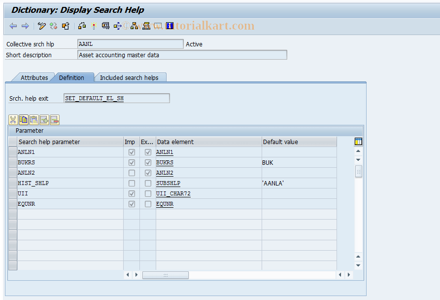OA11 SAP Tcode C AM Asset Master Matchcode Transaction Code